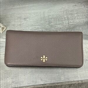 Tory Burch Chocolate Leather Clutch